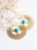 Sophie Earrings with Turquoise - Brass