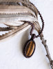 Oval Tiger Eye Pendant~ Macramé Cord