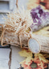 Oval Moonstone Pendant with Amethyst Beads~ Macramé Cord