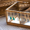 Crystal Drop Earrings - Brass