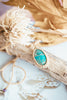 Oval Chrysocolla Pendant with Moonstone Beads - Macramé Cord