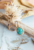 Tear Drop Chrysocolla Pendant with Moonstone Beads- Macramé Cord