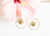 Nautilus Shell Spiral Earrings - Brass