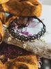 Black Macramé Anklet with Brass Charms