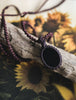 Oval Black Onyx Pendant - Macramé Cord