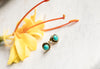 Heidi Turquoise Ear Studs - Brass