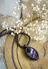 Oval Amethyst Pendant - Macramé Cord