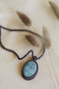 Oval Ruby Fuschite Pendant~ Macramé Cord