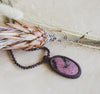 Oval Rhodonite Pendant~ Macramé Cord